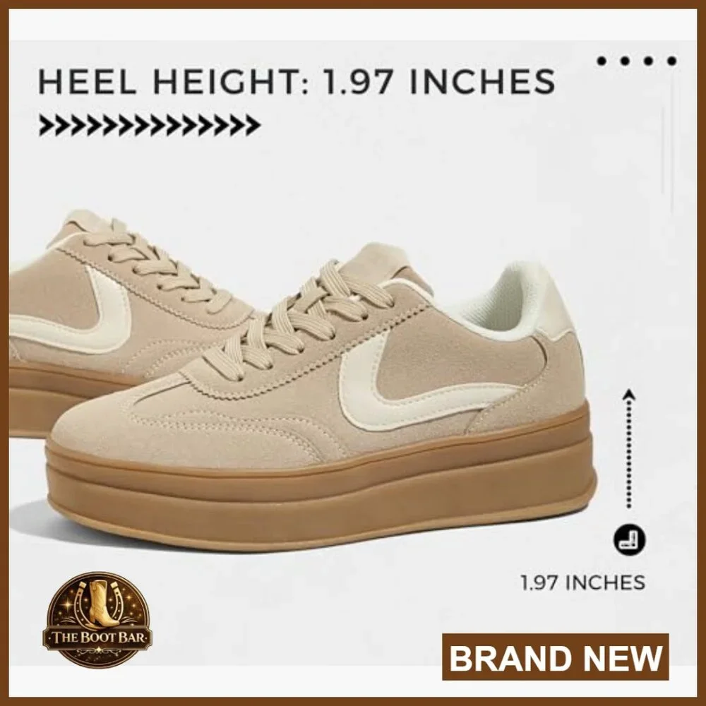 Women's Platform Sneakers Retro Casual Comfortable Walking Shoes Thick Sole